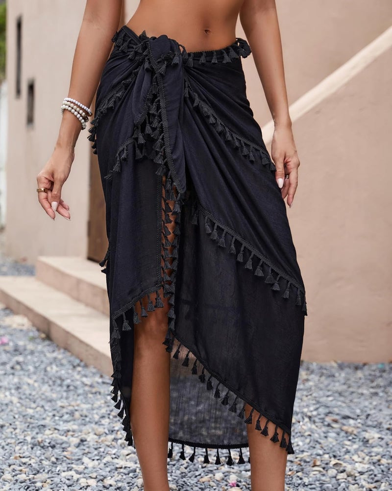 Eicolorte Store Sarong Cover Up Womens Beach Cover Up Bikini Bathing Suit Swimsuit Swimwear Coverup Sarong Pareo Wraps for Women - Image 2